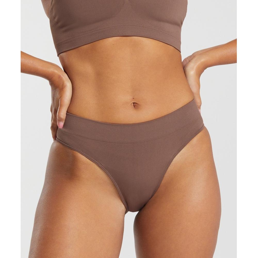 

GYMSHARK Бесшовные трусы Soft Brown B6A7G NBZV XS