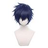 LVMEY Game Character Cosplay Wig Dark Blue Shot Disguise Heat Resistant Wig Wig Costume Fancy Dress Comiket Event Halloween Christmas School Festival