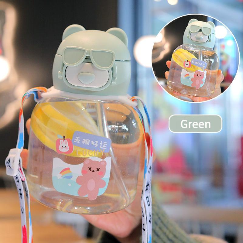 

630 мл Детская поилка для еды, открывающаяся одной кнопкой, летняя портативная герметичная пластиковая чашка