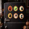 Metal Cabinets Decorative Magnets 1/6Pcs Halloween Retro Frame Refrigerator Magnet, Wooden Carved Magnet Decor Fridge for Home Office Cabinet