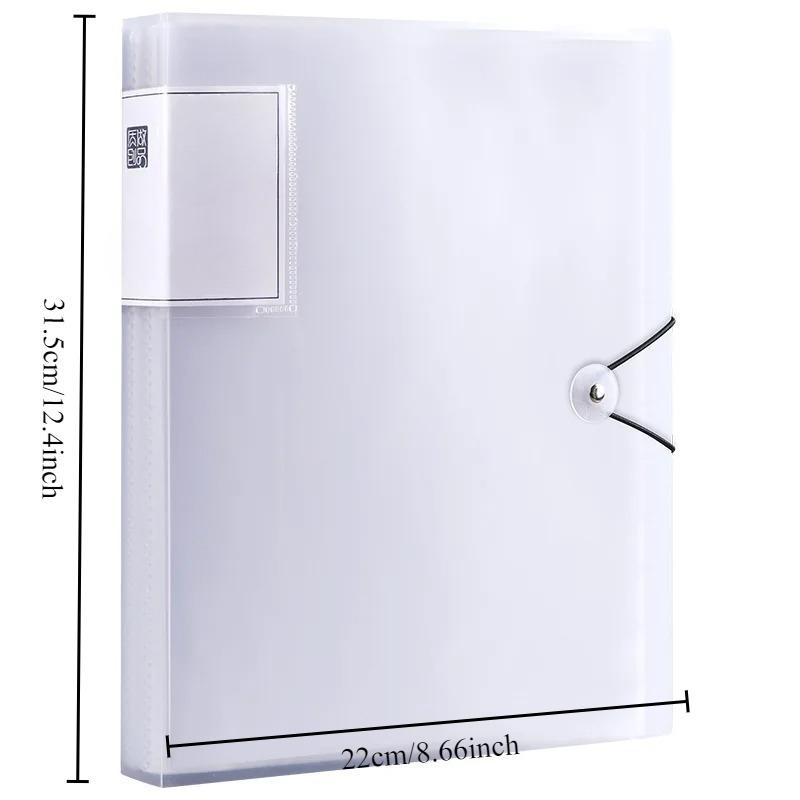A4 Information Book Folder Transparent Centerfold Certificate Paper Storage Bag Student Album Collection Book Desk Organizer