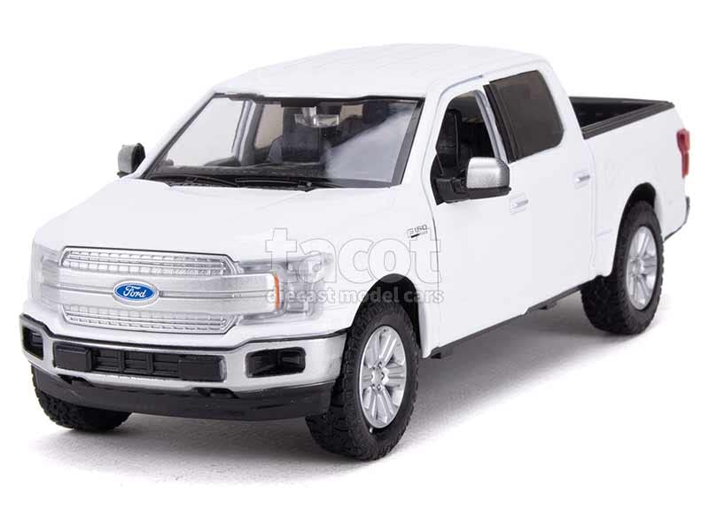 MOTORMAX Scale Diecast Model Car Ford Lariat Crew Pickup Truck LARIAT CREW CAB 2019 1/27 F-150 (White)