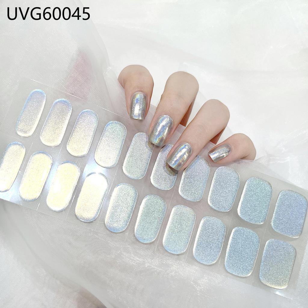 Transparent Nude UV Gel Nail Art Stickers: Semi-Cured, Semi-Baked Manicure Sheets