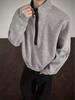 Men's Luxury Half-Zip Stand Collar Hoodie - Cozy, Versatile Pullover for Spring/Autumn.