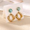 Light Luxury Fashion Temperament Zircon Versatile Earrings Earrings Women's Niche High-end Geometric Design Cold Wind Earrings
