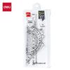 Large 4-Piece Ruler Set: 15cm Straight Ruler, Triangle, Protractor by Deli