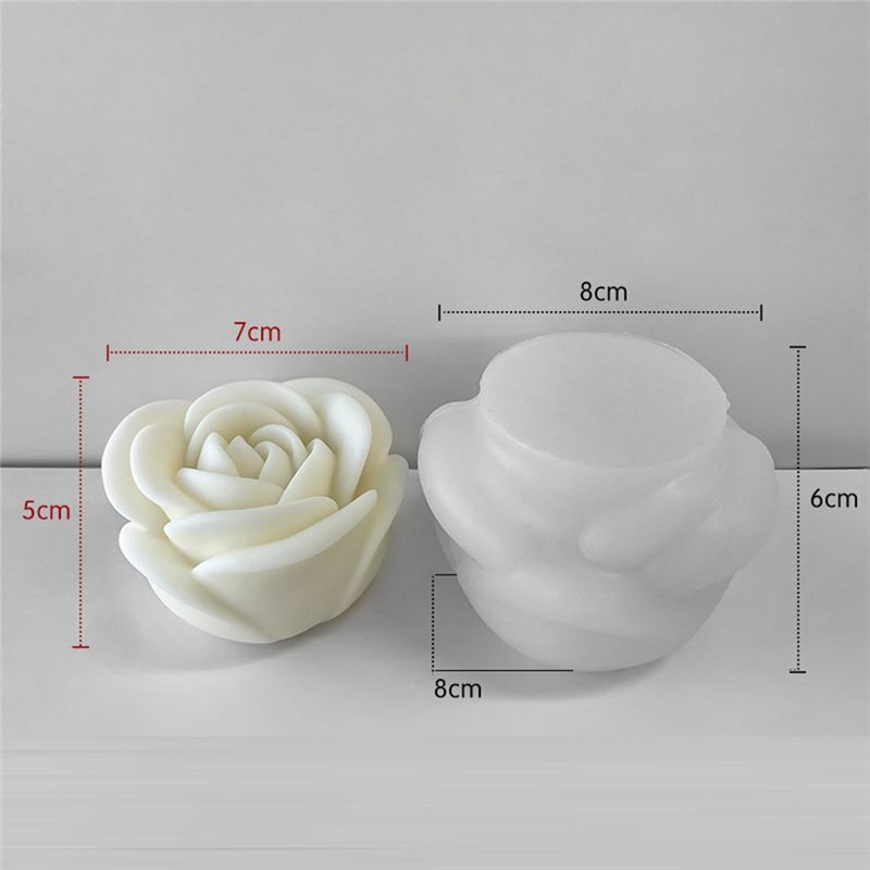 M-Modern-3PCS Flower Aromatherapy Candle Silicone Mold Rose Handmade Aromatherapy Soap Expansion Stone Gypsum Mold Making Tools