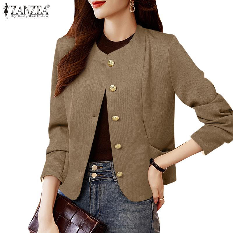 

ZANZEA Женский повседневный тонкий кардиган с длинными рукавами и верхняя одежда