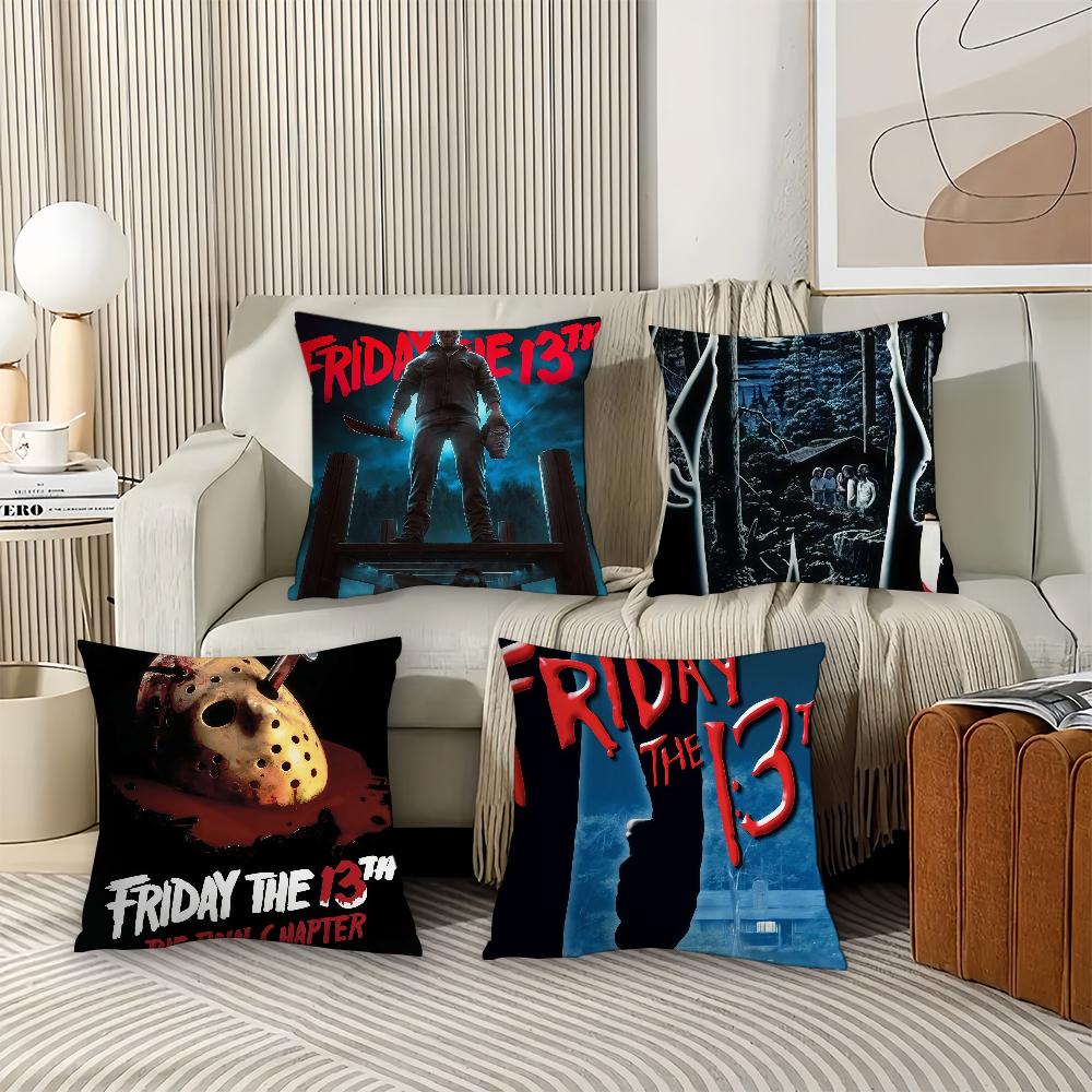 Horror movie F-Friday T-The 1-13th  Pillow Case Office Cushions Suitable For Sofa Car Bedroom Decorative Cushion Cover
