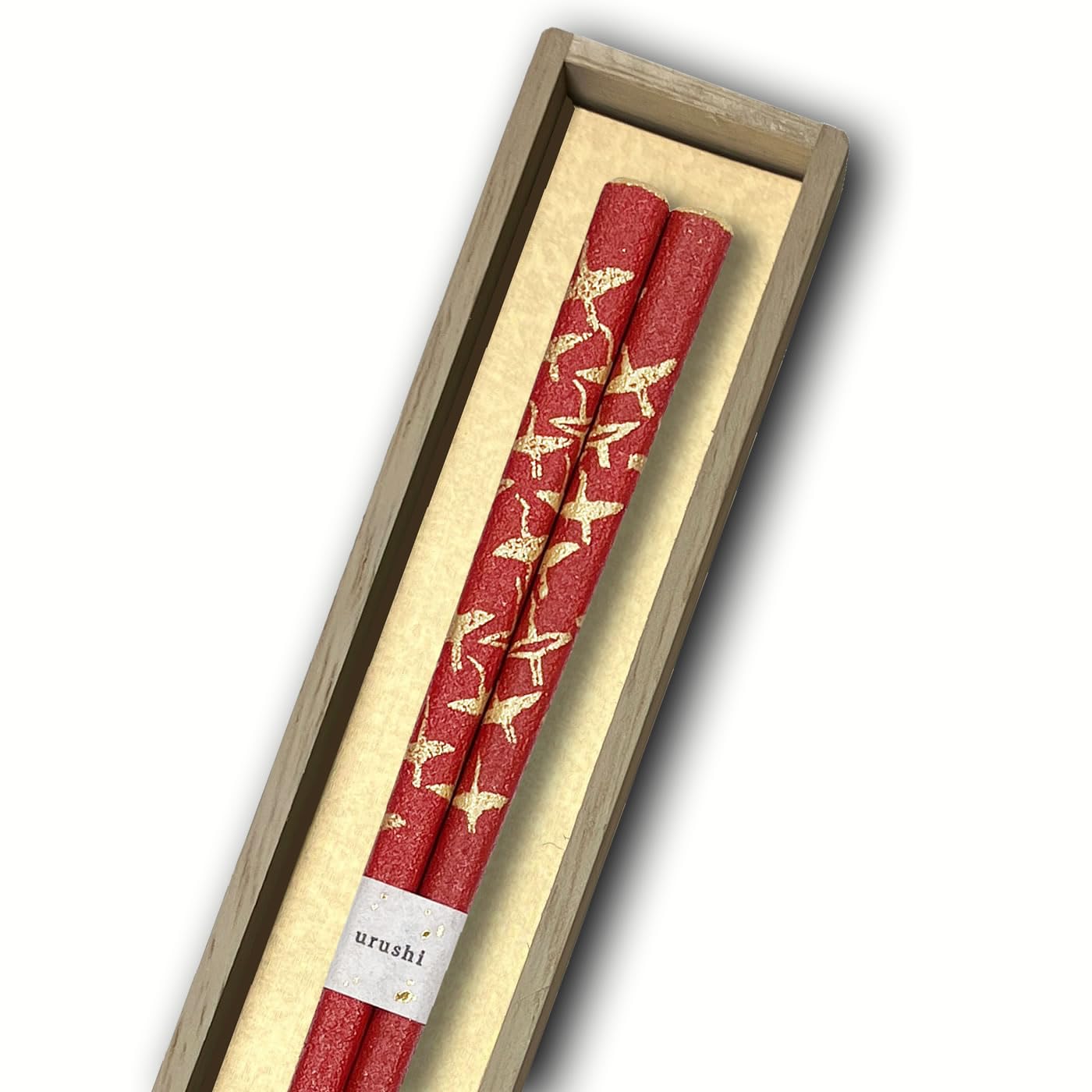 Hashimoto Kosaku Lacquerware Senbazuru Wajima Lacquer Dry Lacquer in Paulownia Wood Made in Natural Gift Shop, (Thousand Cranes) Chopsticks, Finish,