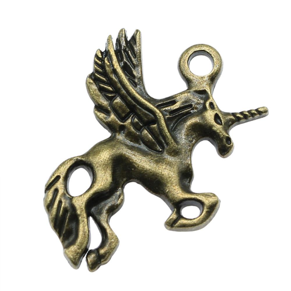 Vintage Unicorn Head Charms Alloy Pendants For Jewelry Making Handmade Craft Supplies