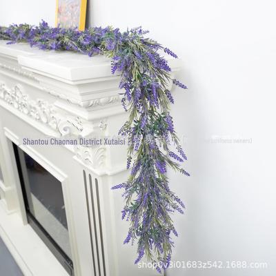 2024 Lavande Rotin Sapin des Neiges Simulé Décoration de Porte et Fenêtre