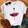 Fashion Flowers Red Rose Skirt Print T-shirt Women T Shirt Femme Harajuku Shorts Sleeves Shirt Summmer Tops Tshirt