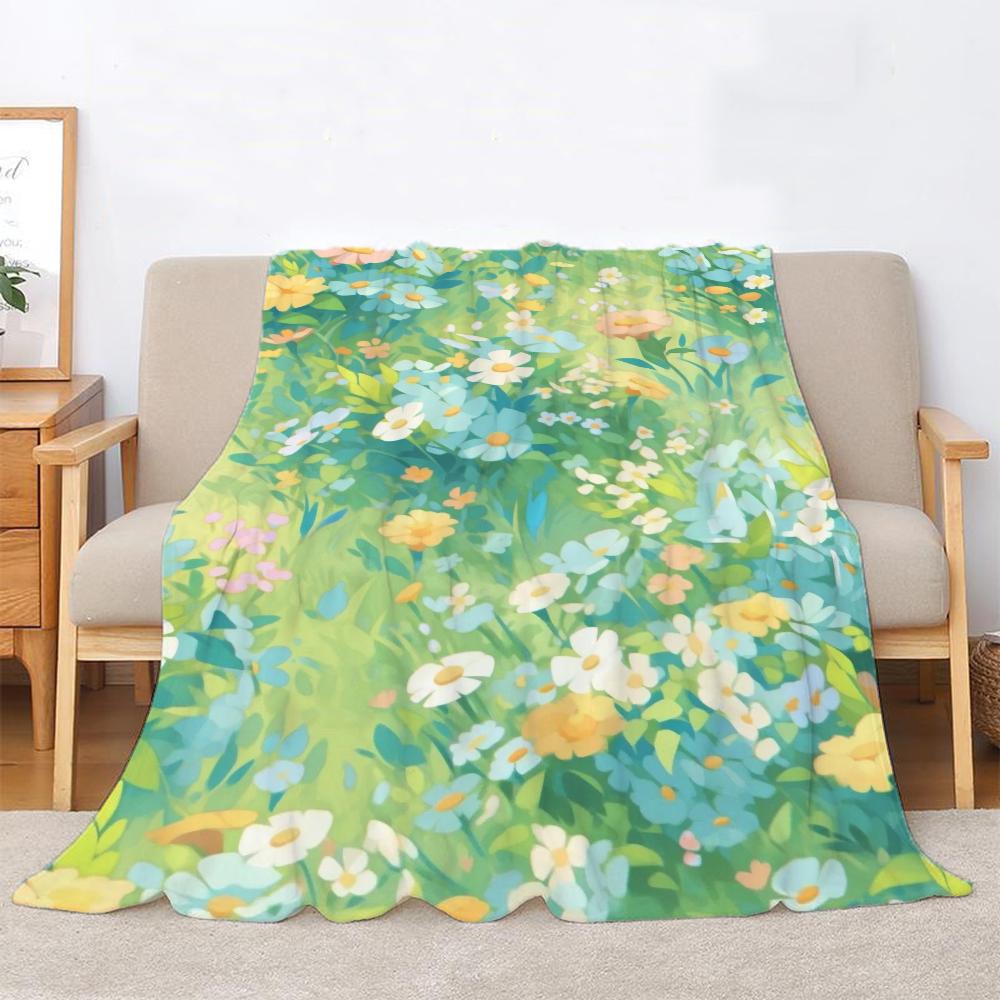 Flowers Will Bloom for You Kid's Blanket King Size Home Interior Fluffy Soft Blankets &amp; Throws Bed Throw Knitted Plaid Knee Nap