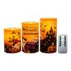 Halloween LED Flameless Candles Set of 3, Decor for Party and Holiday Decoration