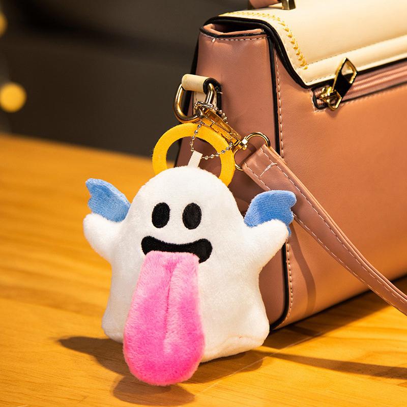 New Cute Plush Angel Ghost Keychains Bag Charm For Women Exquisite Bag Pendant Car Key Ring Jewelry Gift