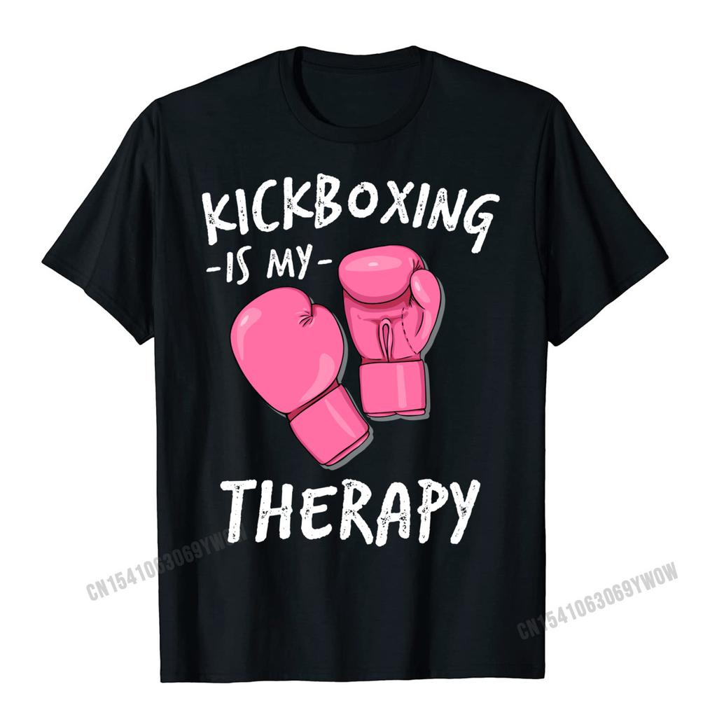 Kickboxing Is My Therapy Sweater Womens Hoodie Boxing Gift Unisex Tops Tees For Unisex Cotton Top T-Shirts Normal High Quality