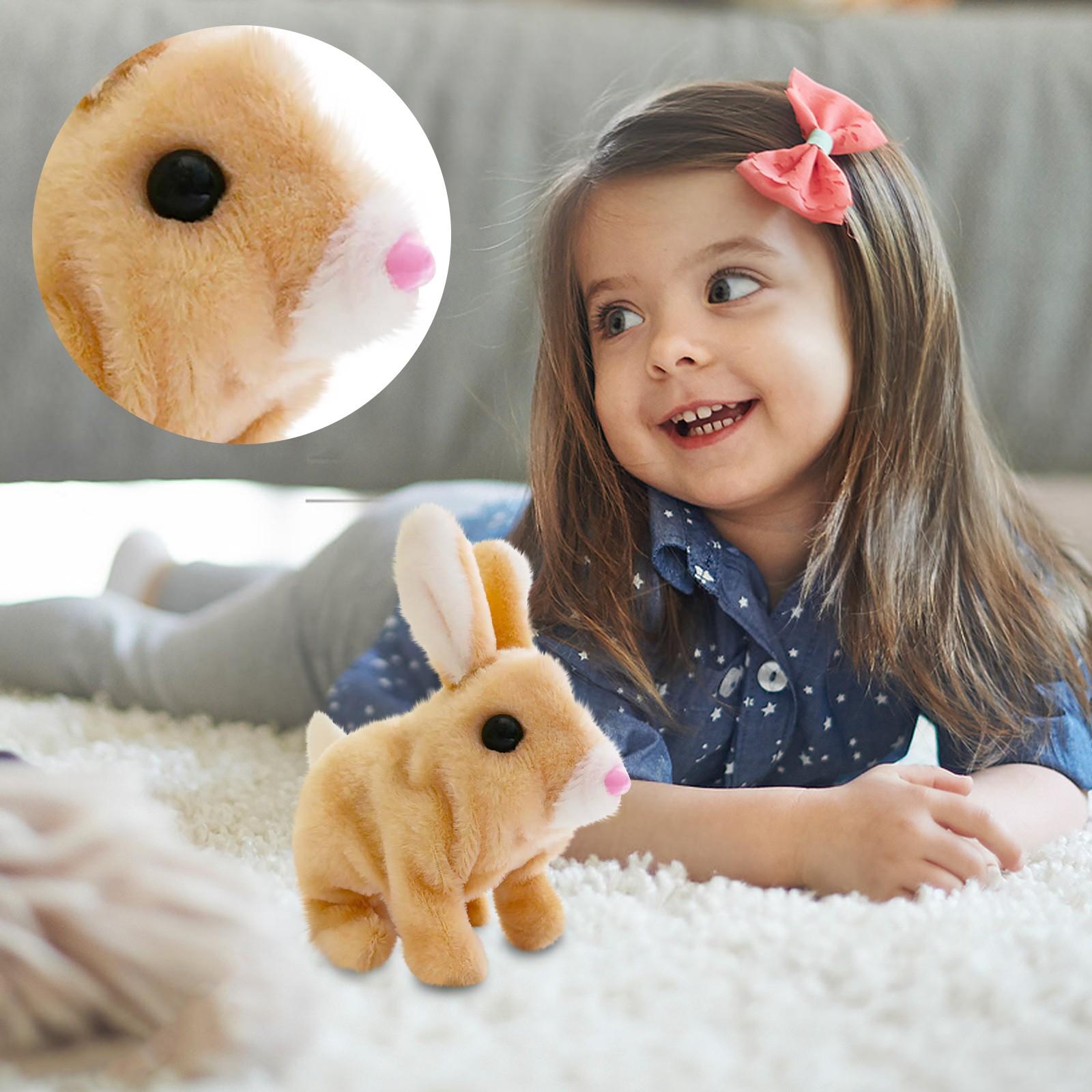 

Плюшевый электрический маленький симулятор домашнего животного может ходить, лаять, двигать ртом и ушами, длинношерстная игрушка для домашних животных One Size жёлтый