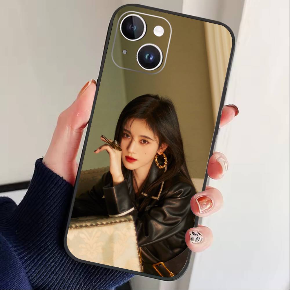 Ju Jingyi Y- Kiku Phone Case For iPhone17,16,15,14,13,12 Plus,Max Soft Silicone Black Cover iPhone15