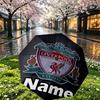 Custom Name Personalized Liverpool F.C Print Umbrella, Auto Open Close, 8‑Rib Sturdy Frame, Commute Camping Hiking Use, Birthday Gift