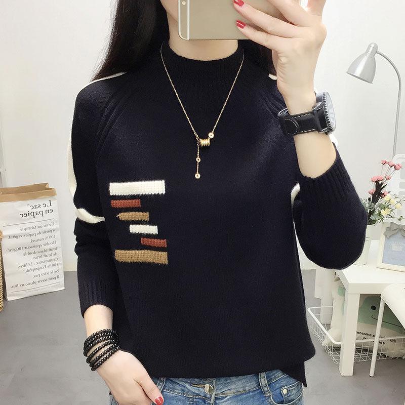 

Осень-зима женский свитер водолазка теплая трикотажная одежда корейский повседневный однотонный низ рубашка трикотажные пуловеры коричневый свитер XS чёрный