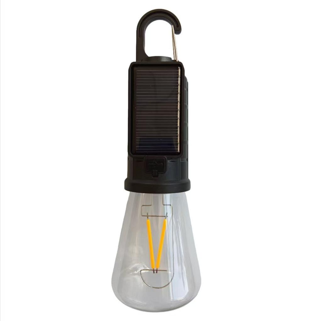 New Solar Powered Charging Camping Lamp, Atmosphere Lamp, Multifunctional Handheld Tungsten Filament Lamp, Outdoor Retro Camping