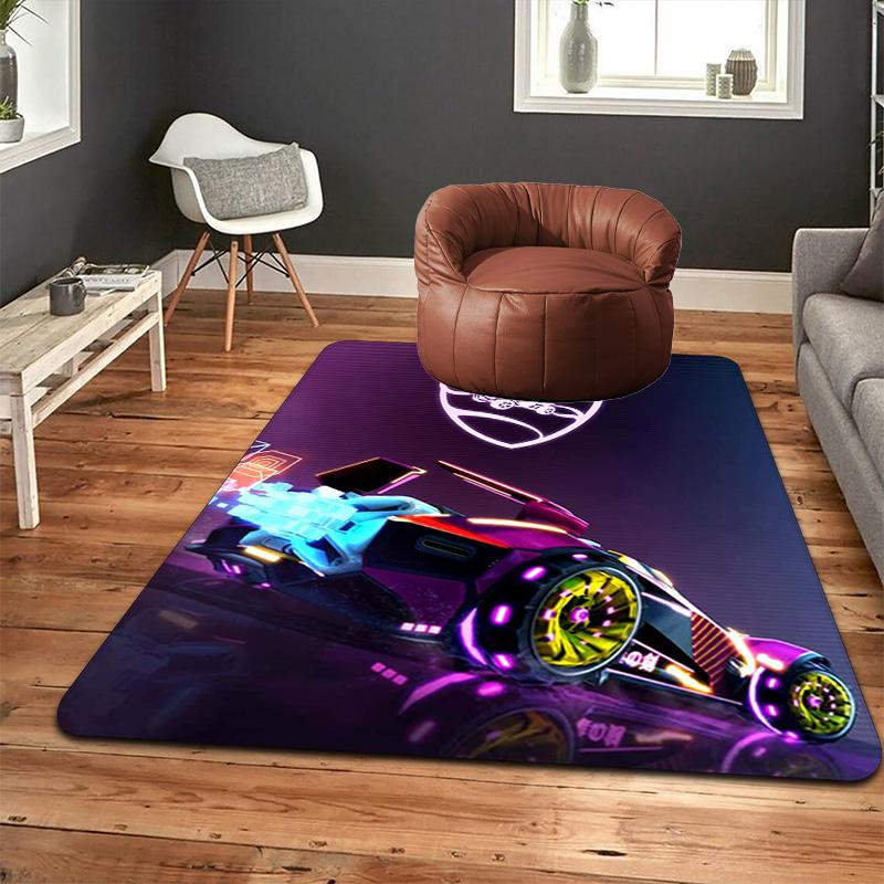 Rocket League Style Rug Floor Mat for Living Room or Bedroom Soft and Comfortable Carpet a Gift for Birthday and Holiday.