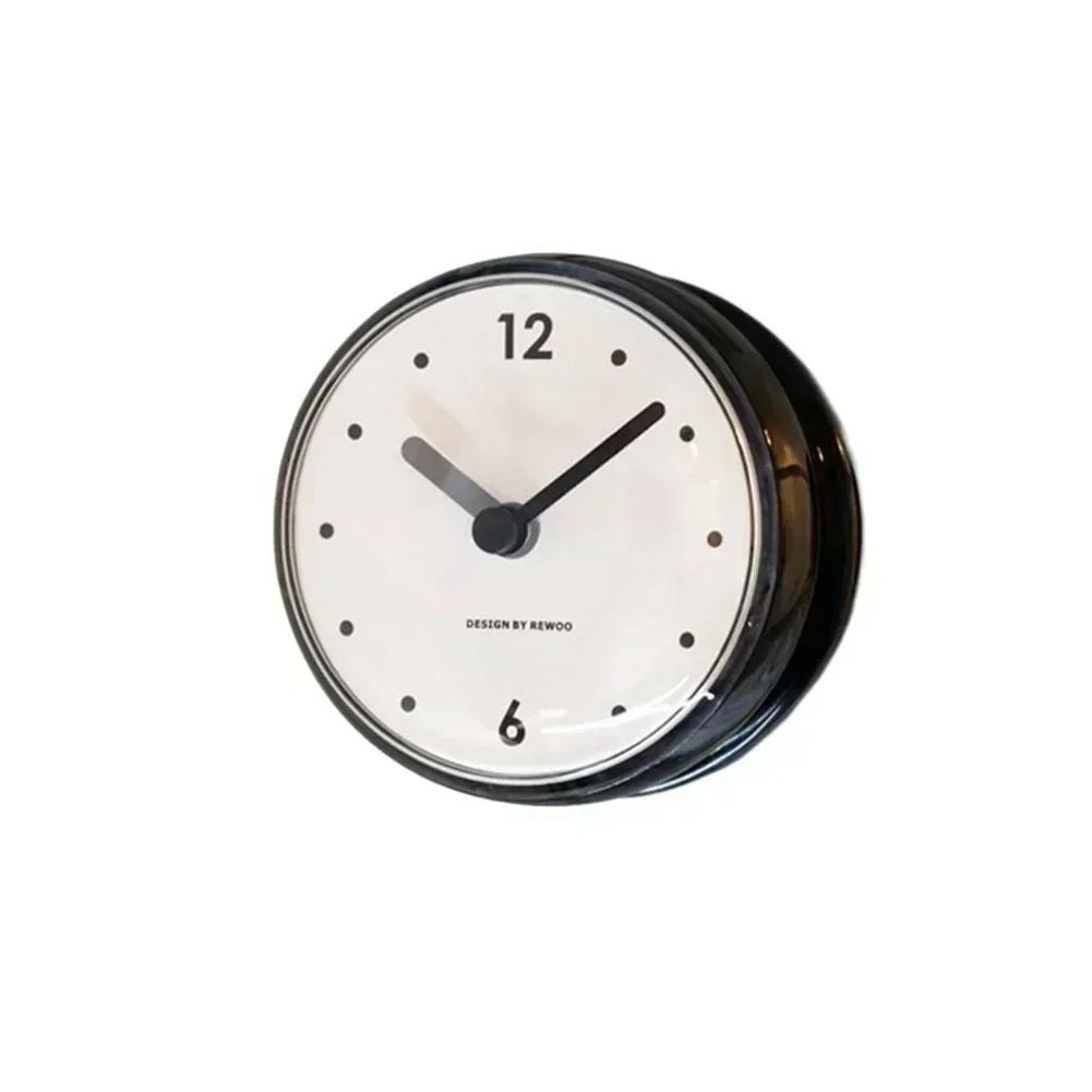 For Home Bathroom Wall Clock Sucker Wall Clock Suction Cup Clock Bathroom Wall Clock Waterproof Anti-Fog Black