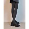 Sheepskin Version~ Leather Platform Muffin One-pedal Loafers Women's Retro British Black Versatile Small Leather Shoes Single Shoes