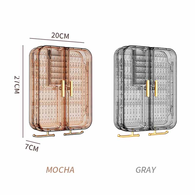 Transparent Jewelry Organizer Box Wall Mounted Jewelry Storage Boxes Large Capacity Earring Necklace Ring Packaging Display Rack