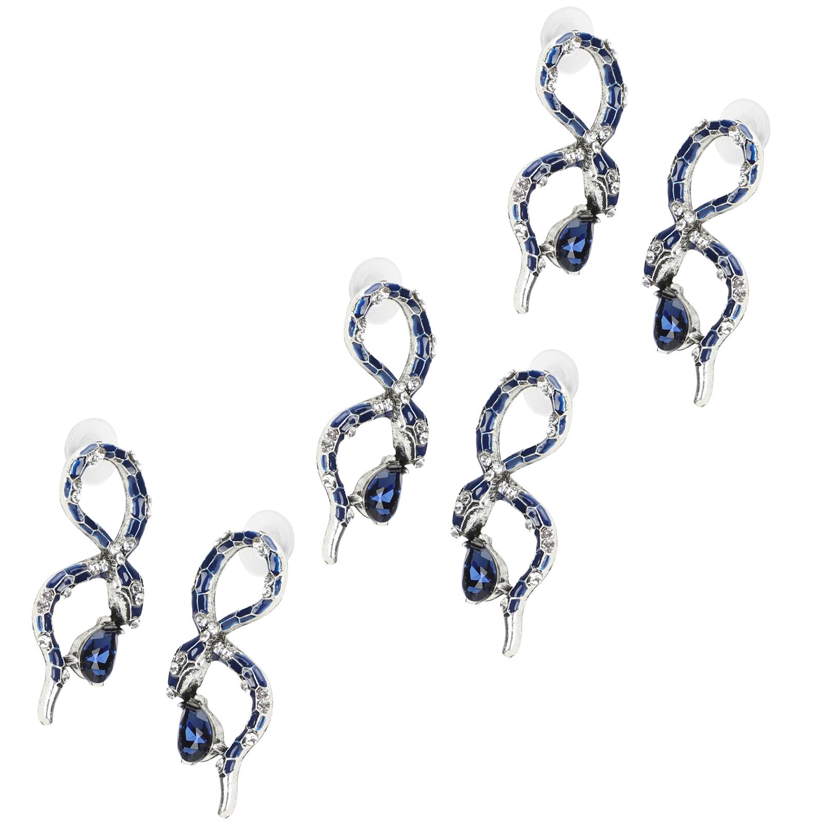 

3 Pairs Earrings Metal Snakelike Alloy Personality Geometry Creative Jewelry Women Accessories