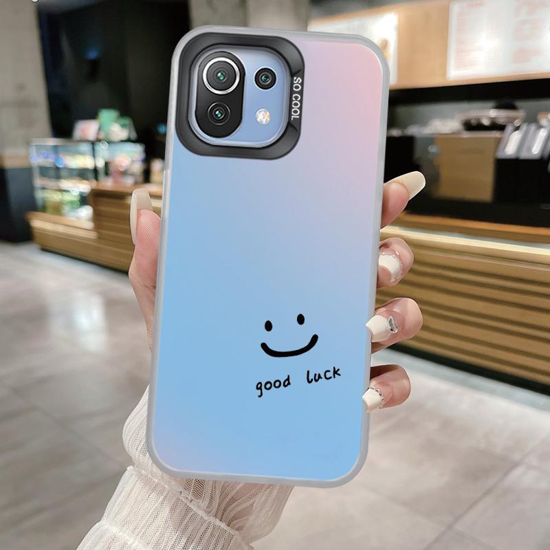 Smiling Face Case For Xiaomi Mi 11 Lite 5G NE 13T PRO 14T Redmi A5 A1 A2 9A Poco C71 Shockproof Hard Back Cover Line Art Sketch