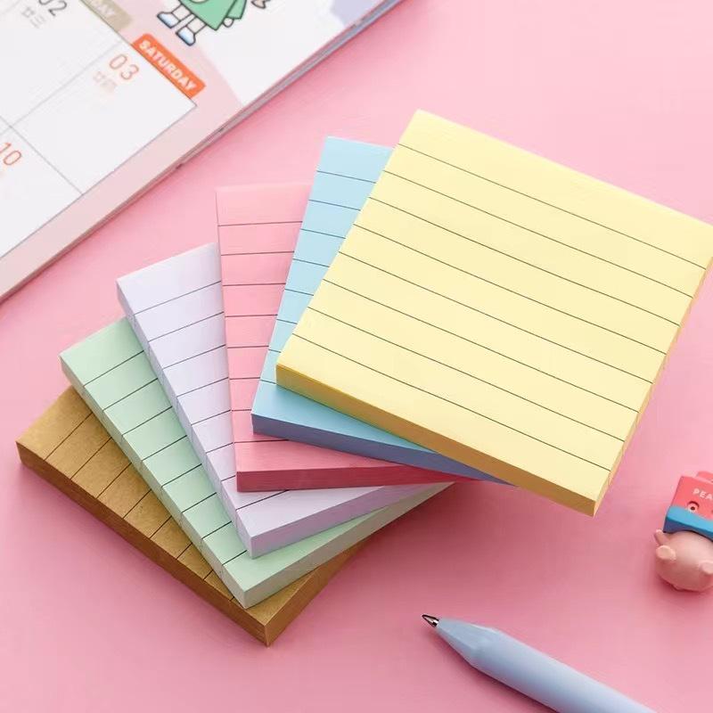 Colorful Horizontal Line Sticky Notes - Multifunctional Tearable Memo Paper for Students and Office Reminders
