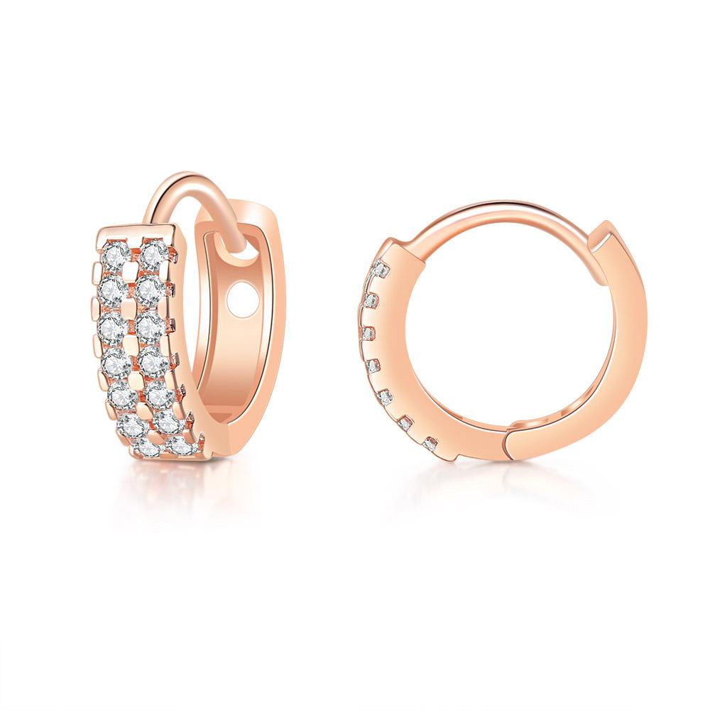 

Double Row Set Zircon Hoop Earrings For Women Men Iced Out Gold Color Hip Hop Daily Fashion Zircon Ear Accessories KBE421