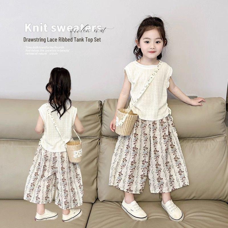 Korean Style Summer Vest Set for Baby Girls 2026 - Trendy Two-Piece Outfit