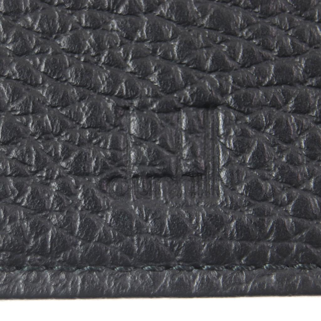 Excellent Dunhill Purse Logo Metal Travel Pouch Organizer Leather Wallet Bifold Wallet black leather mens Used