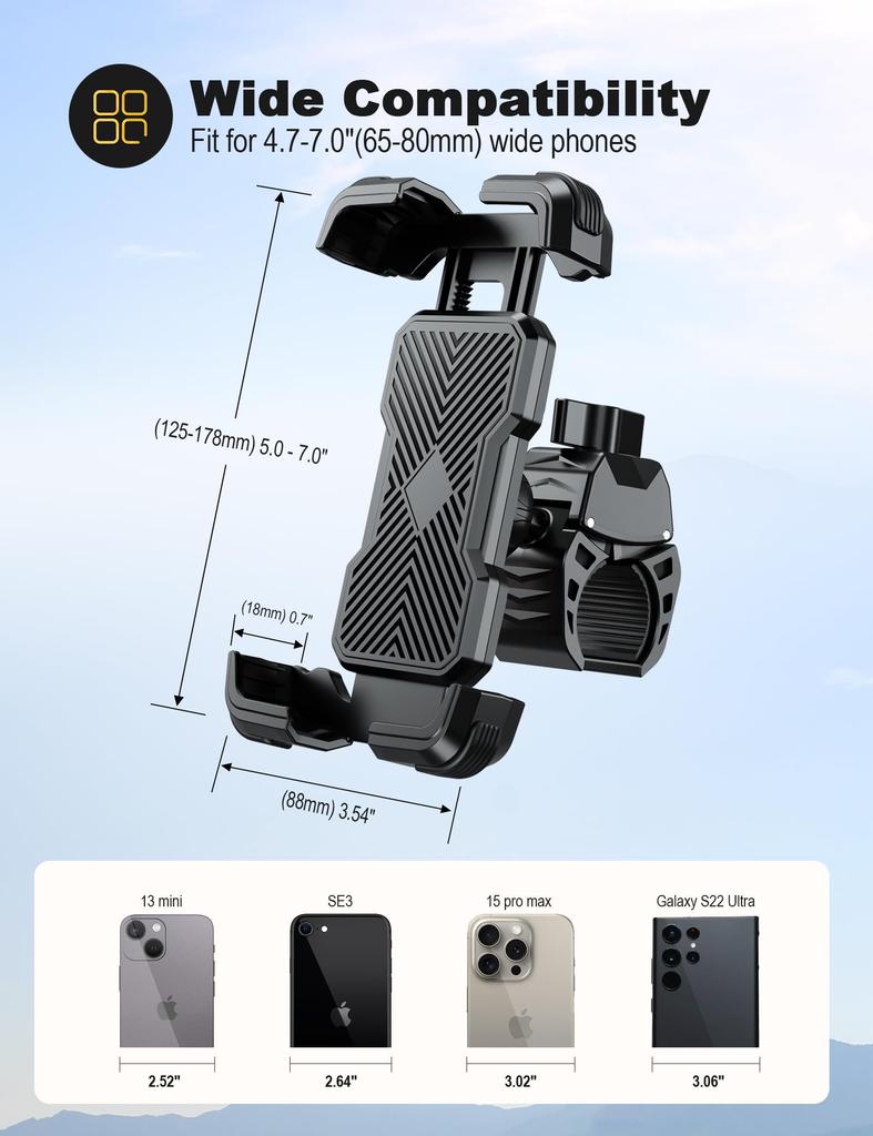 2023 Improved Grefay Bicycle Smartphone Holder Easy Smartphone Holder for Road Bicycle Phone Bicycle Smartphone Cross Bike Phone Cycling Bike Phone