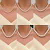 French Luxury Chic Glass Pearl Clavicle Necklace for Women