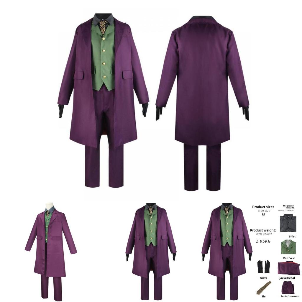 Batman The Dark Knight Joker Heath Ledger Cosplay Suit With Polyester Fabric For Halloween Themed Parties