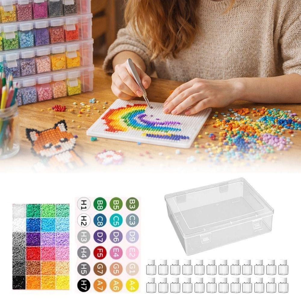 24 Color Bean-packing Material Package Color Label Stickers Bean Storage Box Children Toys