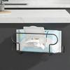No Drill Suction Cup Tissue Holder Wall Mounted Face Towel Storage Box  for Kitchen