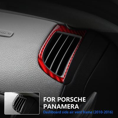Car Air Conditioning AC Trim Outlet Decoration Ring Sticker For Porsche Panamera 2010-2016 Carbon FIber Sticker Accessories