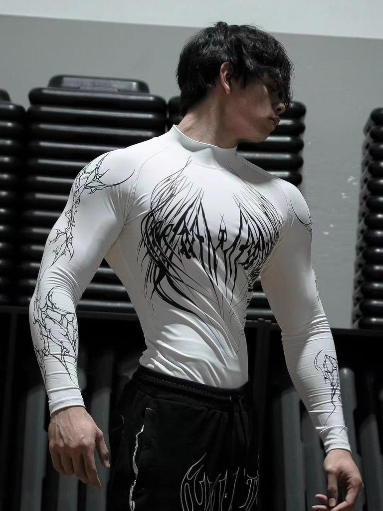 Venom Dragon Compression Long Sleeve Men's Fitness Shirt - Quick-Dry, Elastic Sportswear