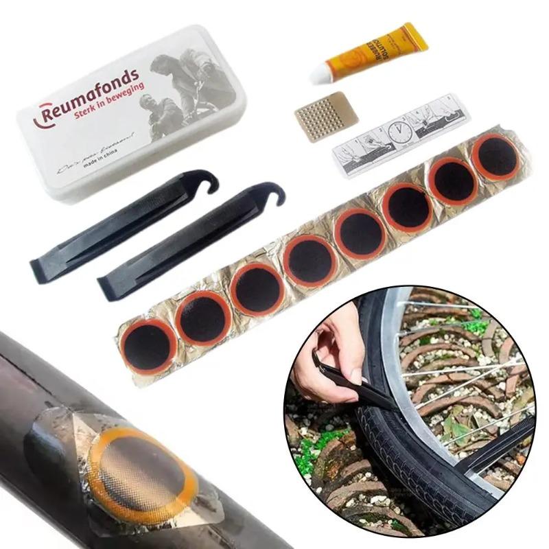 Universal Bike Tire Repair Kit Cycling Flat Tire Repair Rubber Patch Glue Lever Cycling No Glue Bicycle Inner Tube Puncture Tool