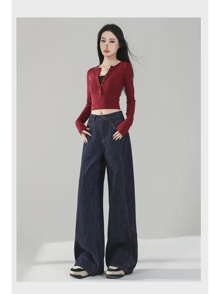 Women's High-Waisted Wide-Leg Slimming Denim Jeans - Summer 2025 Collection