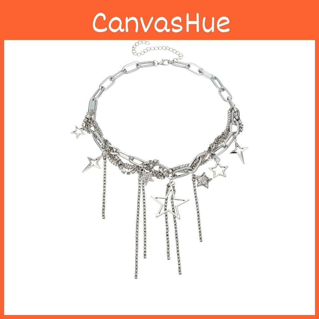 And Fashionable Heart Star Shaped Necklace For Women Shimmering Rhinestone Charm