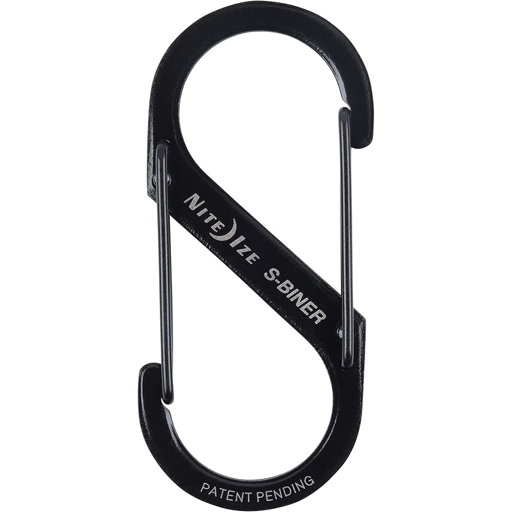 Night Eyes S-Biner Stainless Steel #3 Black Multi-Use Clip Keychain Tool