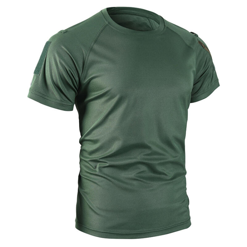 Men Summer Round Neck Tactical Military T-Shirt Men Camouflage Army Green Short Sleeve Tee Breathable Lightweight Quick-Dry Half Sleeve Top Daily Wear