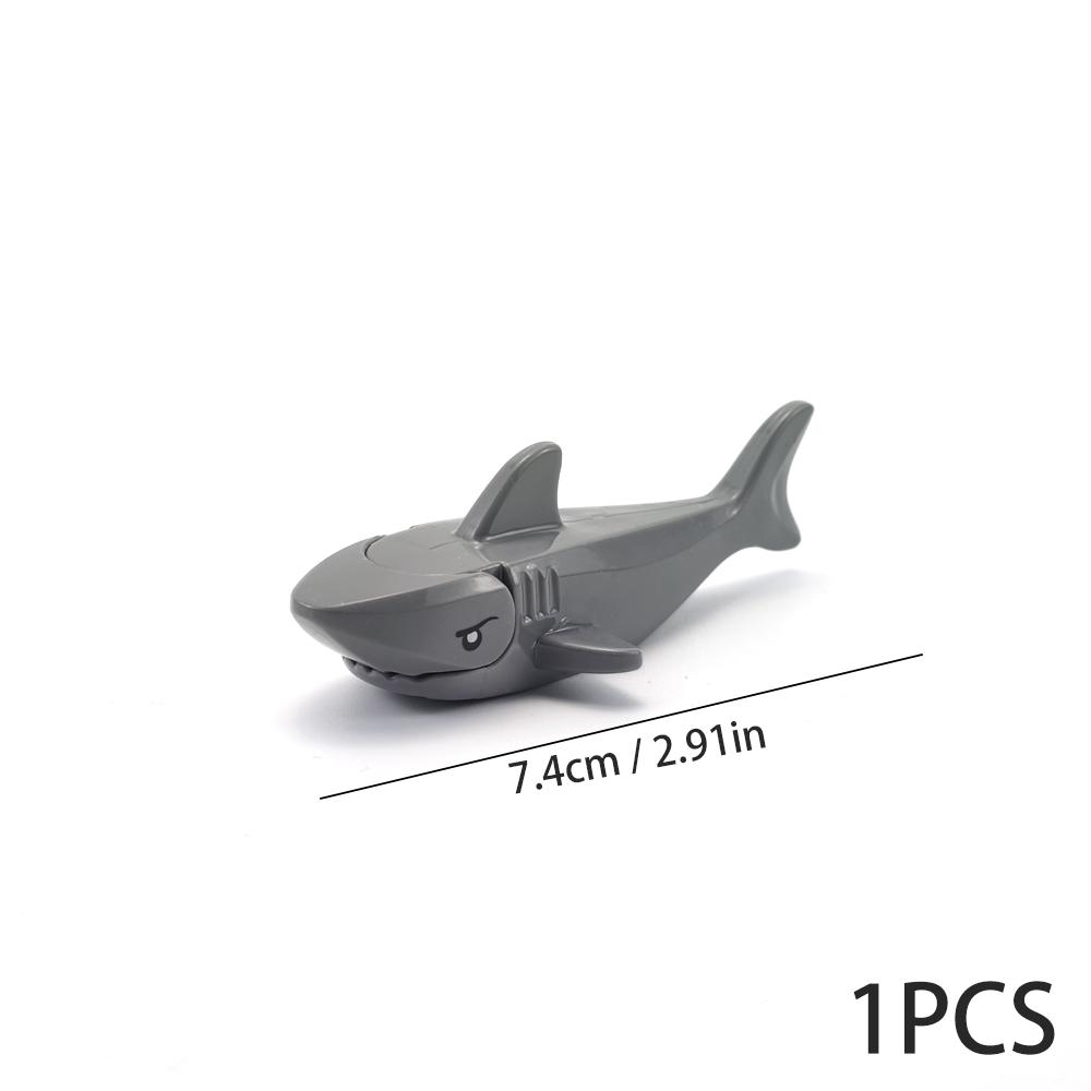 1 Pcs MOC Animal Building Blocks Jagged Shark Animal Aquarium Shark Scene Series Submarine Animal DIY Decoration Toys Gift