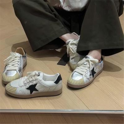 Thick-soled Inner Height-increasing Leather Surface Breathable Board Shoes Women's 2025 Autumn New Star Shoes Forrest Gump Sports and Leisure Moral Tr